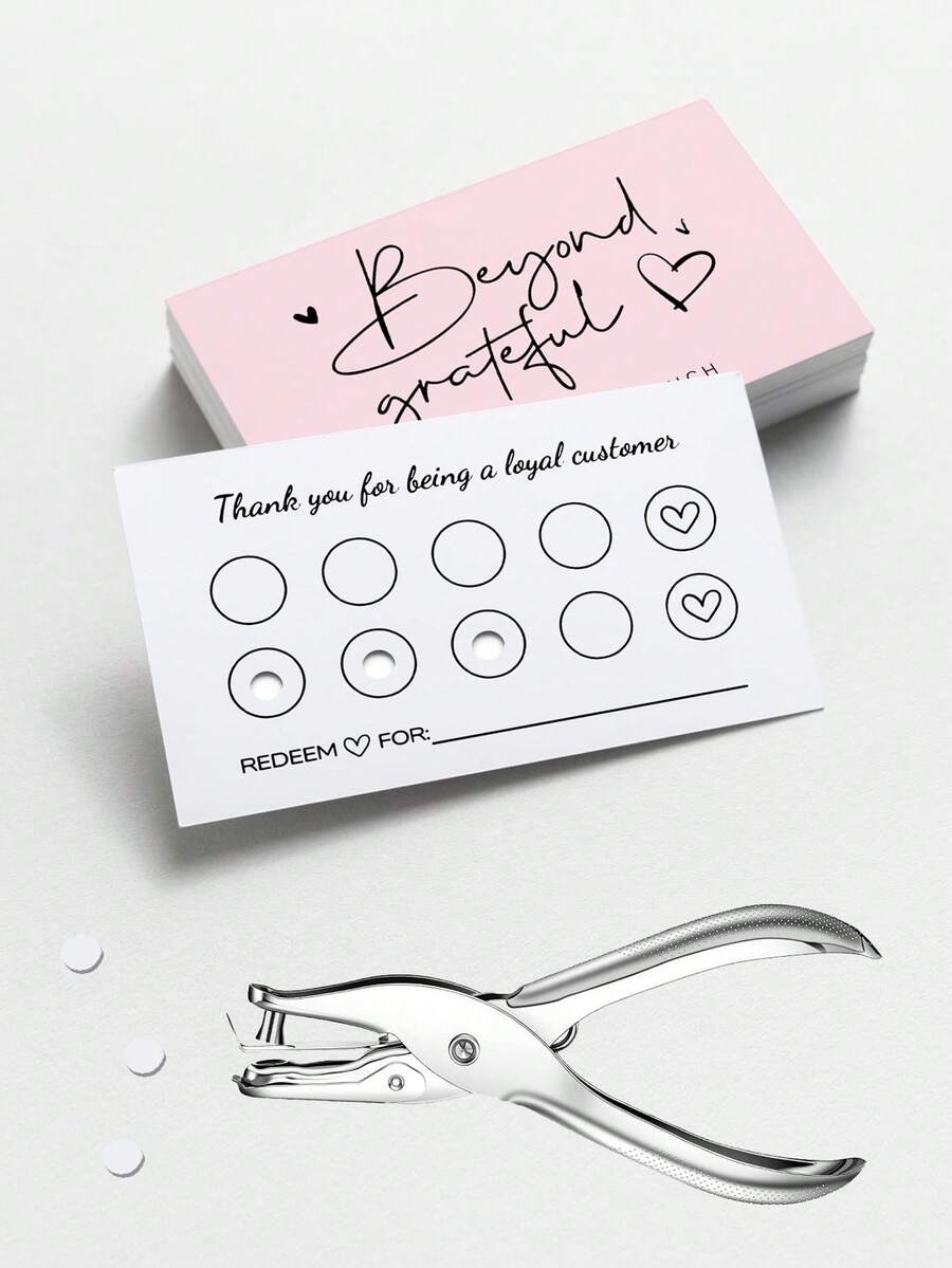 50pcs Customer Loyalty Punch Cards, Suitable For Retail Stores, Cafes, Restaurants, Hair Salons And Other Small Businesses Customer Reward Cards - Loyalty Card - View 1