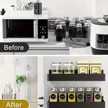2/4pcs Magnetic Storage Rack Home Punch Free Refrigerator Storage Basket Kitchen Seasoning Jar Holder Bathroom Toiletries Shelf - Multicolor - View 2