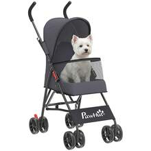 PawHut Foldable Dog Stroller With Mesh Windows For Mini Dogs - Gris Oscuro - Ver 2