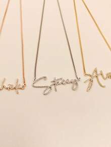 Custom Diamond Name Necklace, Bling Name Necklace, Personalized Necklace, Gold Name Necklace, Mother's Day Gift, Custom Jewelry Gift For Her - Full Diamond Necklace Style 2 - View 2