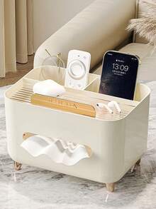 Multi-Functional Tissue Box, Living Room Coffee Table/Office/Bedroom Tissue Holder, Remote Control Storage Rack, Large Capacity Sorting Storage Box, Stationery & Makeup Organizer - Multicolor - View 8