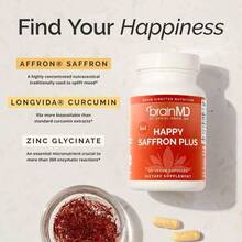 [Free Shipping]Saffron Plus - 90 Capsules - With Saffron Flower Extract, Curcumin & Zinc - Vegan, Gluten Free - 30 Servings - Default - View 6