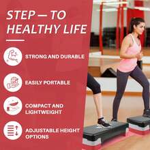 Crystals Adjustable Aerobic Stepper & Yoga Step Board – Home Fitness Exercise Cardio Platform - Step - View 6