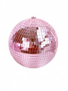 1 Set Pink Mirrored Ball & Silver Disco Ball, Laser Effect Decoration For Valentine's Day, Christmas, Parties, Birthdays, Weddings, 1 Pc Pink 10cm + 1 Pc Silver 10cm - Pink - View 12