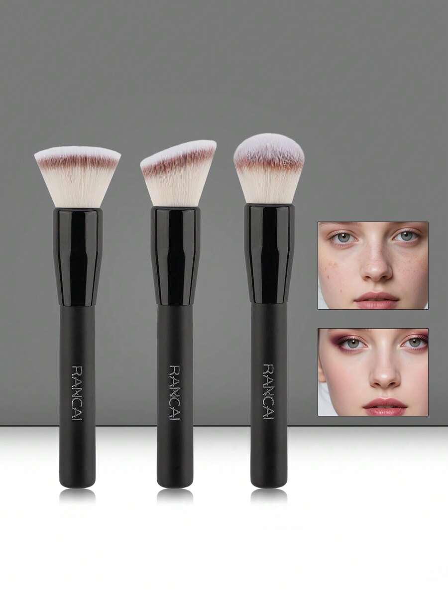 1/2/3 Pcs Foundation Brush Soft Dense Full Coverage Buffing Blending Contouring Complexion Base Corrector Primer Makeup Brush