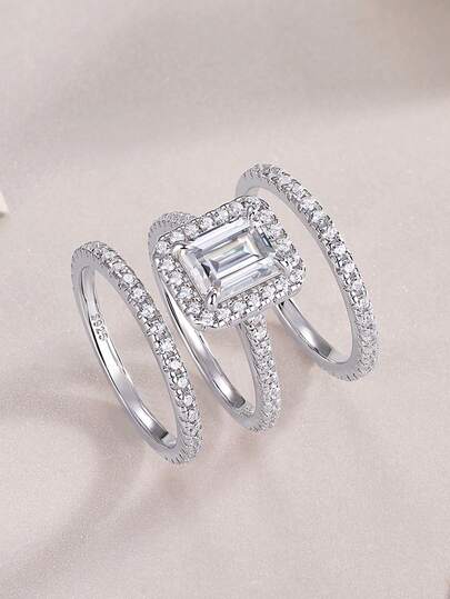 925 Sterling Silver Moissanite Ring, Hypoallergenic, Engagement/Wedding Ring, Minimalist Design, Versatile Daily Wear, Gift For Valentine's Day, Birthday, Wedding, Comes With Gift Box And Certificate