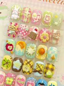 1pc Cute Fruit Basket Shaped Nail Art Mold, Strawberry, Orange, Apple, Lemon, Transparent Silicone Mold Accessory - Clear - View 3