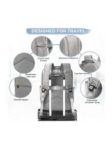 1 pieza Mochila de viaje talla vendida, Mochila de negocios para viajes al trabajo, Mochila de vacaciones, Mochila deúltiples capas, Mochila para portátil, Mochila casual, Mochila - Beis - Ver 4