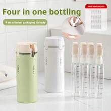 1pc 4-In-1 Travel Liquid Dispenser, Portable Travel Bottles, Liquid Filling Bottles For Perfume, Shampoo, Body Wash, And Other Liquid Products - Nordic Grey - View 2