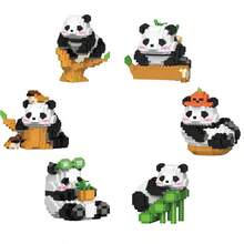 1 pieza Juego de construcción de bloques con microperlas innovadoras de diseño de panda de dibujos animados, adecuado para adolescentes y adultos, regalo educativo DIY, figura coleccionable, regalo de Navidad - Multicolor - Ver 10