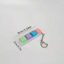 1pc Four-Key Keyboard Switch Demo Unit; Macaron-Colored Stress-Relieving Keychain; A Fingertip Stress-Relieving Toy That Serves As A Personalized Accessory, Paired With A Backpack Or Keychain To Showcase A Sense Of Technology And Niche Aesthetics, Becoming A Highlight Of Your Outfit. - 彩色 - 查看 6