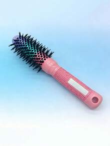 1pc Gradient Color Hair Roller Brush - Pink Handle Cylindrical Curling Comb, Eye-Catching Gradient Color Design, Non-Slip Handle For Easy Grip, 4 Sizes To Suit Different Curling Styling Needs, Essential For Hairstyling - Multicolor - View 6