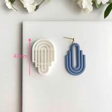 Bohemian Style Polymer Clay Cutter, For Earrings And Soft Ceramic Cutting, Geometric Pattern And Stripe Pattern, High Precision Plastic Jewelry Making Tool For Earrings, Pendants, DIY Crafts - White - View 14