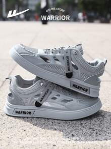 WARRIOR 1双男士系带运动凉鞋，夏季新款网面透气轻便速干户外休闲徒步鞋 - 灰色 - 查看 5