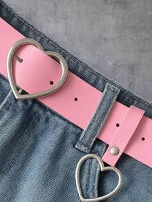 Women's PLUS SIZE Heart Belt With SILVER Pendant - Màu Hồng baby - Xem 2