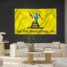 Are You Threatening Me Flag Banner 3x5FT Man Cave Banner, Man Cave Dorm Wall Living Room, College Dorm Tapestry Decor - Multicolor - View 3