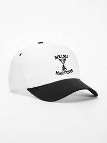 1 pieza Gorra de béisbol con bloqueo de color y vaso de martini bordado para mujer, sombrero casual ajustable con protección solar para exteriores, adecuado para primavera/otoño, viajes, playa, estilo unisex Y2K - gorra de béisbol - Ver 25