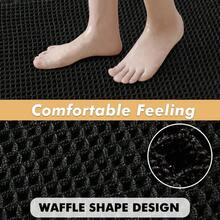 1Pc Waffle Bathroom Rugs, Boho Bath Rugs Non Slip Washable, Super Absorbent Bath Mats, Ultra Soft Rubber Backed Shower Mats For Bathroom Floor, Tub And Shower - 黑色 - 查看 5