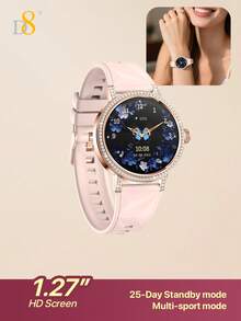 D8 Smart Watch For Women, Stylish Ladies Smartwatch With 1.27" HD Full Touch Screen (Clear In Sunlight). Support Bluetooth Calling - Make/Receive Calls From Wrist, Ideal For Office Ladies, Busy Moms, Outdoor Lovers. Built-In Health Monitoring: Real-Time Heart Rate, Blood Pressure, Blood Oxygen Tracking, Sleep Analysis (Deep/Light/Awake), Helps Manage Daily Health. - View 10