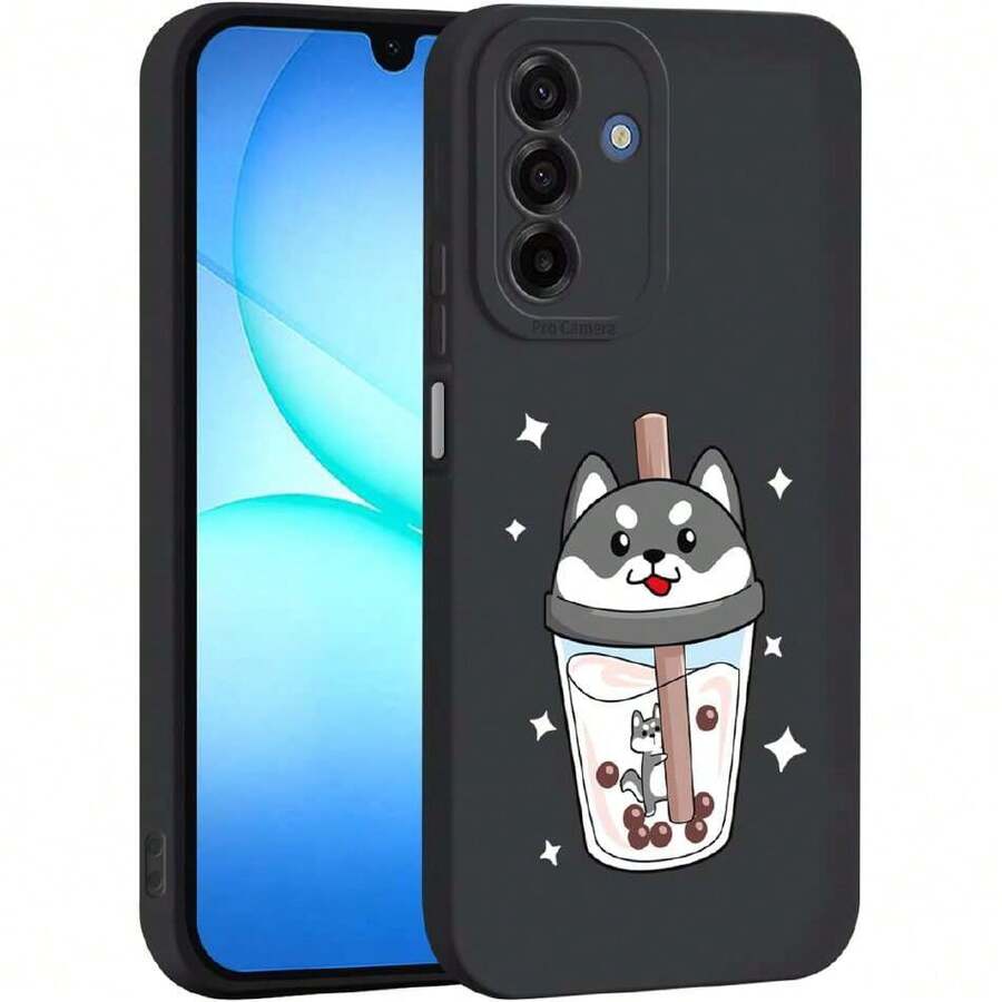 Funda de Silicona líquida para Samsung Galaxy A17 5G/4G, Ultrafina, Elegante, Flores y Bonito patrón de Dibujos Animados, Funda para teléfono móvil, Suave TPU Bumper Resistente a los Golpes,41812729 - Verde Oscuro - Ver 1