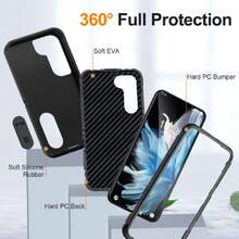 Galaxy S23 FE Capa Case - Built-In Stand With Two Screen Protectors - Black, 41813048 - 青碧色 - 查看 5
