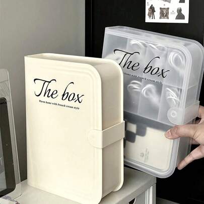 Shockproof Book Shaped Multi Function Desktop Cable Management Box 8 Compartments PP Plastic Storage Suitable For Charging Cables Earphones Data Cables Phone Cases Great For Home & Office Desk Organization March Women's Day Gift