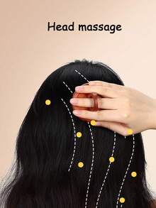 1pc Massage Tickle Relieve And Relax Head Massage Tool Natural Sandalwood Wide Toothed Comb With Scalp Massage Function, Compact, Portable And Durable - Multicolor - View 2