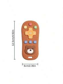 1pc Silicone Baby Teether Toy Remote Control Shape With Cute Bear Chew Teething Toy For Infants Babies Accessories - Multicolor - View 2