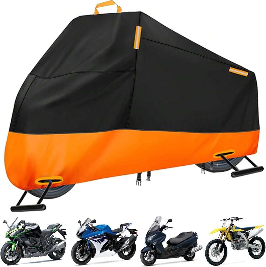 Waterproof And UV-Repellent Protective Cover For Motorcycles And Bicycles - 黑色 - 查看 1