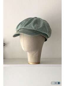 1pc Gradient Denim Newsboy Cap, Vintage Distressed Denim Octagonal Hat, Fashionable & Versatile For Women, Adjustable Size - Multicolor - View 15