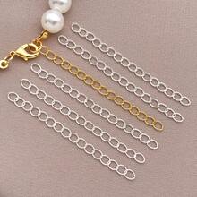 20pcs 50x3mm Elegant Minimalist Copper Plated 18K Gold Thick Silvery Extended Link Chain For DIY Bracelet Necklace Earrings Wedding Party Gift - Multicolor - View 7