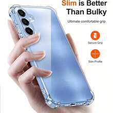 Shockproof Screen Protection A Four-Corner Shock-Proof Transparent Air Cushion Phone Case, Providing 360° All-Round Protection, Shock-Proof, Scratch-Proof, Anti-Yellowing, Lens Protection, Suitable For All Sams Ung/ Series Phones. Phone Case, Phone Protection Cover, Shock-Proof Phone Case Spring - Clear - View 6
