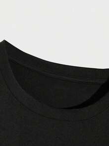 Warner Bros Camiseta con el logotipo de Batman para hombre: una camiseta con temática de Batman con un logotipo de murciélago y un diseño de murciélago, cuello redondo, mangas cortas, estilo casual, adecuada para verano y primavera. - Negro - Ver 3