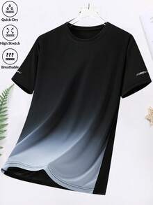 【5件装】2026春夏男士跑步T恤，户外慢跑健身T恤，时尚印花，运动休闲服饰 - 彩色 - 查看 1