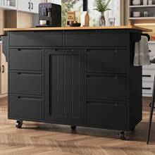 Ilhas de armazenamento móveis - Preto + MDF-1 - Ver 4