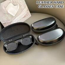 Portable Leather Fashion Glasses Case With Soft Interior, Slim Lightweight Travel Eyewear Protector Bag, Durable Eyeglasses Storage Organizer For Oversized Fashion Glasses, Fashion Luxury Gift Box For Daily And Travel Use - Multicolor - View 2