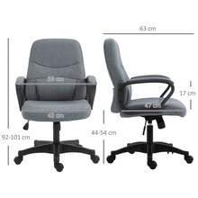 Office Chair Fabric Desk Chair Mid Back Work Study Chair With Massage Lumbar Support Adjustable Height And Swivel Wheels Grey - Grey - View 4