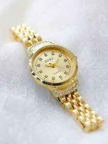 LIANDU LIANDU Reloj de cuarzo compacto multifuncional de moda para mujer, adecuado para uso diario, regalo de cumpleaños, vuelta al colegio, Acción de Gracias, ocasiones románticas, regalo perfecto - Dorado - Ver 7