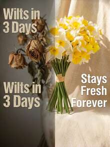 12/6 piezas de Narcisos Artificiales, Narcisos Amarillos Falsos, Utilizados para Decoración de Bodas, Decoración de Habitaciones del Hogar Flores Artificiales, Decoración del Hogar Flores Artificiales, Arreglos Florales DIY, Hogar, Jardín, Oficina, Decoración de Fiestas de Bodas, Decoración de Otoño - multicolor - Ver 4