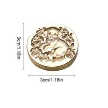 1 pieza Sello de lacre de latón, Patrón de animal 3D en relieve de gato y perro, Suministros de manualidades para scrapbooking y sobres DIY - Serie de animales en relieve - Ver 4