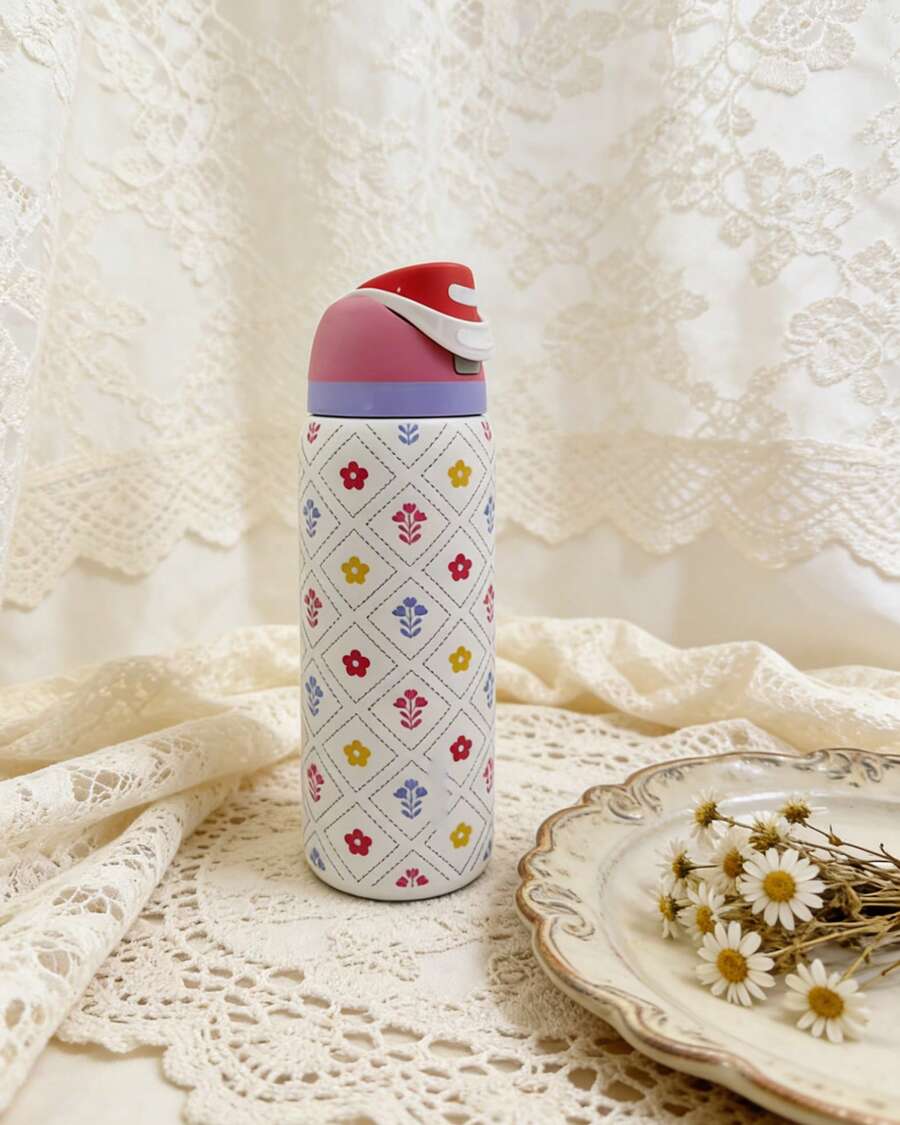 0waIaa Printing Aquarius Bottle, With A Capacity Of 32 Oz (945 Ml), Can Retain Heat For Up To 24 H. It Can Keep Both Hot And Cold Beverages Warm, Suitable For Brewing Coffee And Making Iced Drinks. The Design Is Exquisite And It Is Suitable For Use In Various Occasions Valentine's Day. - 紅白色 - 查看 1