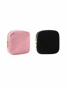 Multi-Color Sanitary Pad Storage Bag, Pink Sanitary Napkin Storage Bag, Portable Storage Bag, Large Capacity Minimalist Style, For Storing Sanitary Pads, Liners And Tampons, Essential For Girls, Great For Going Out, Striped Cosmetic Bag, Travel & Study Supplies, Travel Essential Cosmetic Bag, Holiday Essential Cosmetic Bag - Multicolor - View 29