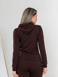 Casual Tracksuit Set Consisting Of A Top And Pants C3111 - 鏽棕色 - 查看 6