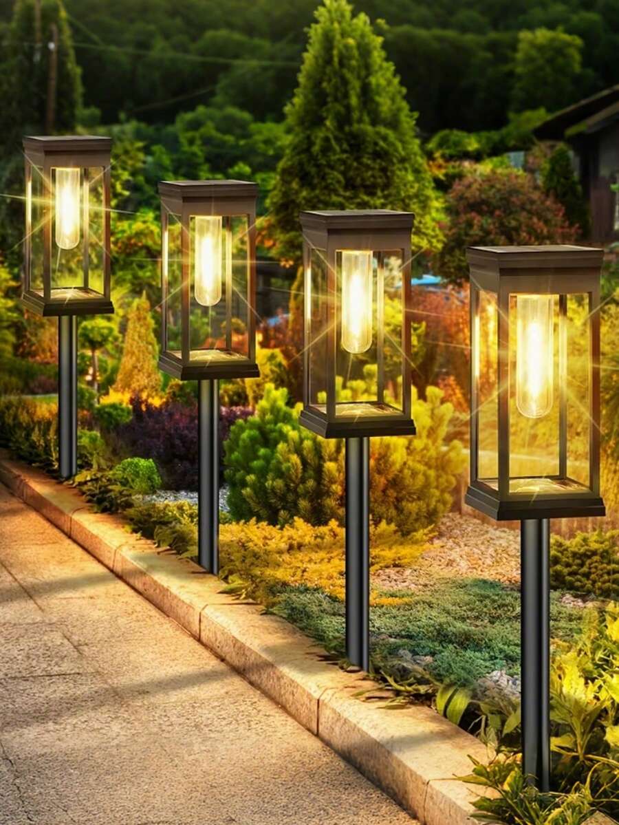 1/2pcs Solar Path Lights, Solar Garden Decor Landscape Lights, Outdoor Solar Lighting, Suitable For Walkway, Yard, Backyard, Lawn Lighting Decoration