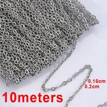 Rantai Salib Datar Emas Stainless Steel 2m/10m dengan Cincin O untuk Pembuatan Perhiasan DIY, Gelang, dan Aksesoris Kalung - N0114 - View 20