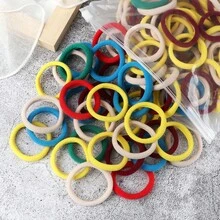 50 Towel Hair Ties 4cm Girls' Solid Color Elastic Hair Bands High Ponytail Hair Accessory's Day NJU5 - 28 - 查看 9
