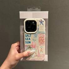1pc White Textured Matte Blue Jellyfish Pattern Phone Case, Suitable For IPhone 16 Pro Max, 17/16/15/14 Plus, 13/12/11, Air Series Stand Out With Personality - Valentine's Day Birthday Easter Gifting Loved Ones & Personal Use - 彩色 - 查看 4