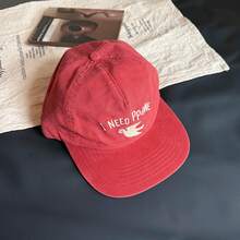 鸽子刺绣平沿棒球帽，男女通用复古软顶遮阳帽 - A - 查看 3