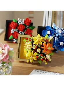 Flower Box Micro-Particle Assembled Building Block Toys DIY Creative Holiday Gifts, Decoration For Desk, Valentine's Day, Mother's Day - Multicolor - View 7