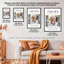 1pc Funeral Photo Collage Template Set, Funeral Welcome Slogan Template, Life Celebration, With Deep Remembrance, Memorial Poster,Room Decor, Custom Poster,Customized Wall Art ,Pictures Custom Photo ,Customizable Things,Optional Frame. - Multicolor - View 6